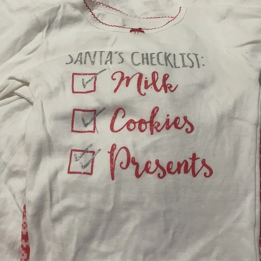 Carters 4t Christmas red white pj’s worn once